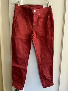 WHITE HOUSE BLACK MARKET high rise ruched hem skinny crop jeans Sienna -6-NWT!